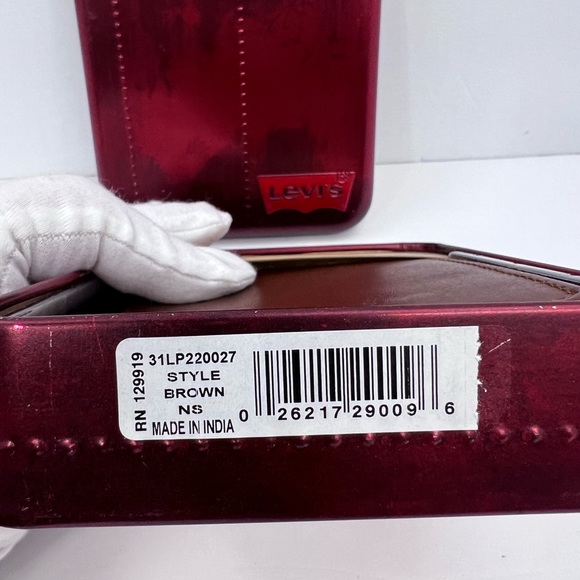 LEVI'S, MENS BROWN SINGLE FOLD MEN'S WALLET, RFID PROTECTION - Picture 13 of 16